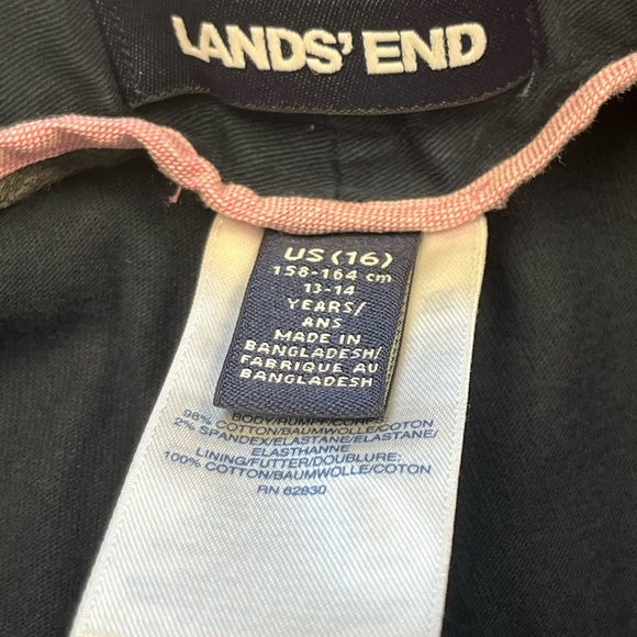 Lands End Mini Skort Blue Button Zipper Cotton Blend Solid with Pockets Girls 16 - Picture 12 of 12